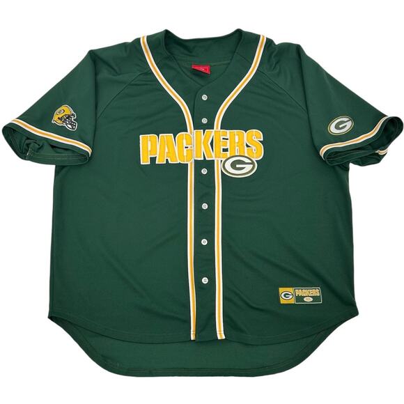 NFL Other - Vintage 90s y2k men's NFL Green Bay Packers button down baseball jersey